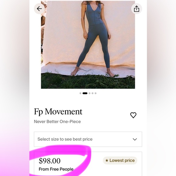 Free People Movement Never Better One Piece/Jumpsuit | Color:Nightshade NEW/NWOT - Picture 8 of 8